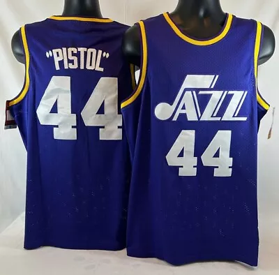  Pistol  Pete Maravich Jersey New Orleans Jazz Utah Jazz M&N Hardwood Classics • $59.95