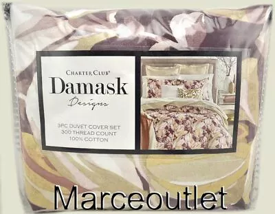 Charter Club Damask Designs Magnolia FULL / QUEEN Duvet & Shams Purple Multi • $9.99