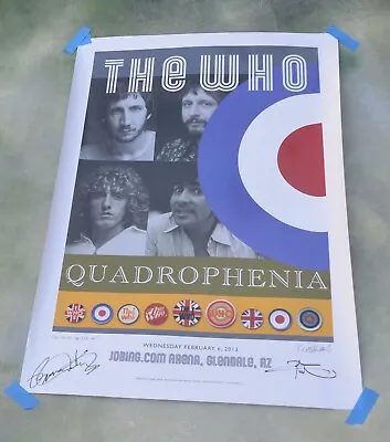 The Who Quadrophenia Signed Lithograph Poster Tour 2013 Glendale AZ • $299