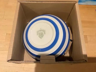 Cornishware (T G Green & Co) Cereal Bowl X 4 Blue & White Stripes (New With Box) • £65.49