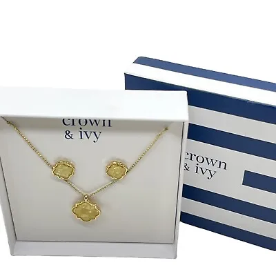 Crown & Ivy Jewelry Set Gold Arabic Lantern Necklace Earrings In Box Gift New • $23.97