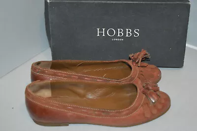 £9.99 • Buy Hobbs London Tan Leather Flats Pump Ballerina Shoes UK 5