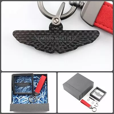 ASTON MARTIN 3D Carved Real Carbon Fiber Keychain Keyring Personalized Gifts • $17.76