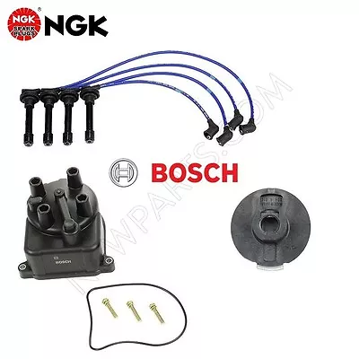 For Integra B18B1 NGK Blue Bosch Tune-Up Kit Cap Rotor Spark Plugs Wire Set • $74.38