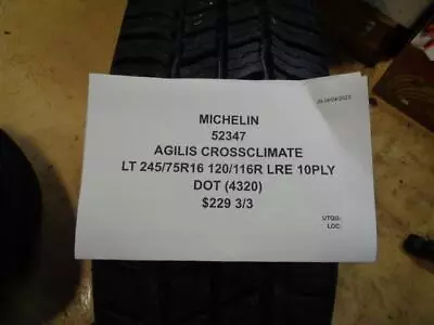 1 Michelin Agilis Crossclimate Lt 245 75 16 120/116r Lre 10ply 52347 Tire Bq2 • $197.99