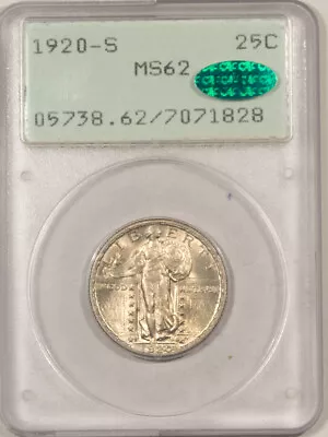 1920-s Standing Liberty Quarter - Pcgs Ms-62 64+ Quality Rattler Cac Approved • $1495