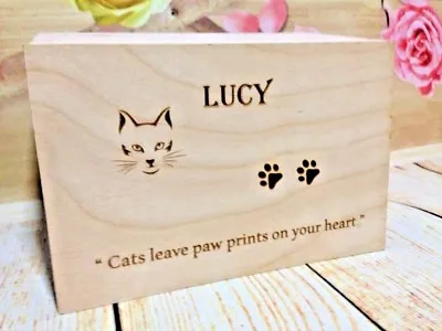 £12.99 • Buy Personalised Pet Ashes Casket Urn Keepsake Box Memorial Case Dog Cat Hamster 
