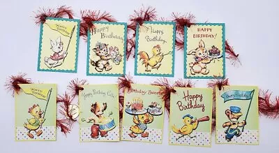 9~Birthday~Handmade~Retro~Glitter~Linen Cardstock~Gift Tags~~Crafts~Parties • £11.08