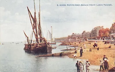 £3.75 • Buy Postcard - Herne Bay - Beach From Clock Tower - Celesque - Photochrom - 30568