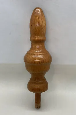 VINTAGE Turned WOOD Finial With 1/2” Dowel 6.5” Tall Oak Wood • $11.70