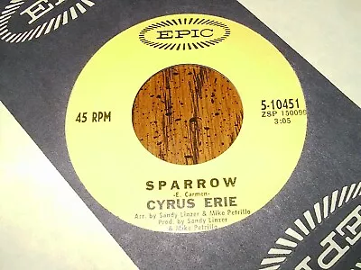 1968 NEVER-PLAYED 45 By ERIC CARMEN- Cyrus Erie's  Get The Message  +  Sparrow  • $95
