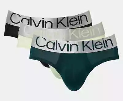 CALVIN KLEIN Men's Reconsidered Steel Microfiber Hip Brief 3-Pack Underwear • $72.95