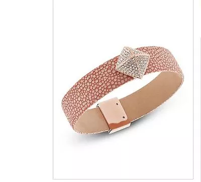 NWT MICHAEL KORS Pink Or White Leather Bangle Bracelet MKJ5229791 $125 • $39.99