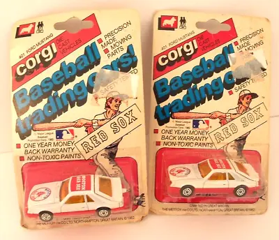 Vintage CORGI JUNIOR #104 Ford Mustang Red Sox Great Britain Mint TWO 1982 • $9