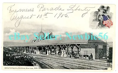 Liberty NY - O&W RAILROAD STATION - Arthur Livingston Postcard Catskills • $12.75
