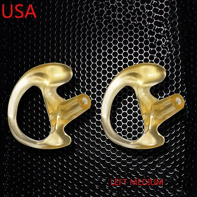 2 Left Medium Flesh Flexible Semi Custom Ear Mold Insert Rubber Gel Earpiece Ptt • $7.99