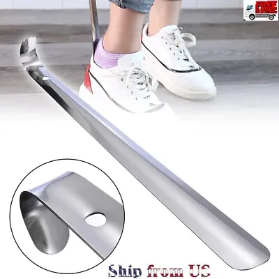 22in Extra Long Handle Shoe Horn Stainless Steel Metal Shoes Remover Shoehorn US • $7.94