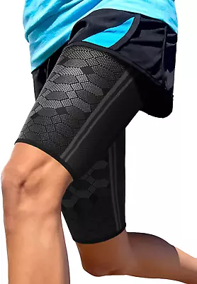 Thigh Compression Sleeves (Pair) – Quad And Hamstring Support – Upper Leg Sleeve • $38.57