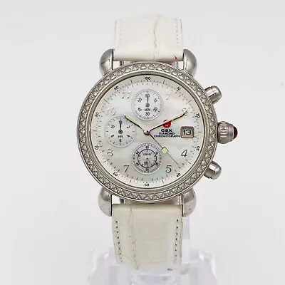 Michele CSX Diamond Chronograph Mother Of Pearl Women's Quartz Date Watch 36mm • $143.50