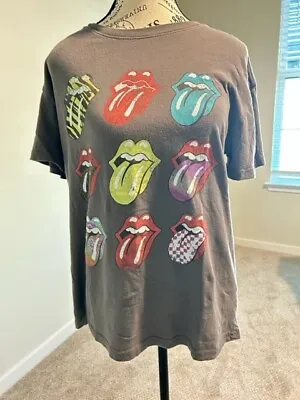 The Rolling Stones Vintage T-Shirt Men’s Medium Gray Tongues Short Sleeve Casual • $7