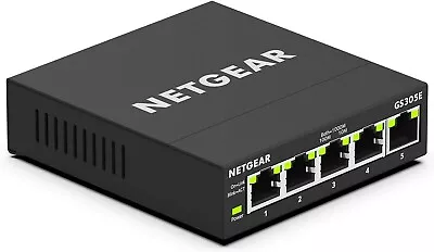 NETGEAR 5-Port Gigabit Ethernet Plus Switch Desktop Or Wallmount (GS305E)- New • $29.99