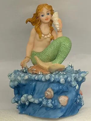 Vintage Montefiori Collection Italy Design Resin Mermaid Jewelry Trinket Box • $29