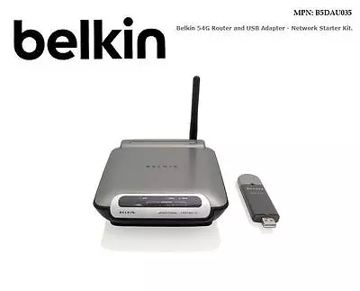 Brand New - BELKIN B5DAU035 WIRELESS NETWORK ROUTER KIT !!FREE POSTAGE!! • $49.89