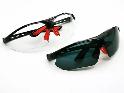 £9.95 • Buy 2 X Safety Glasses Anti-Fog Anti-Scratch UV Eye Protection Clear Dark Lense