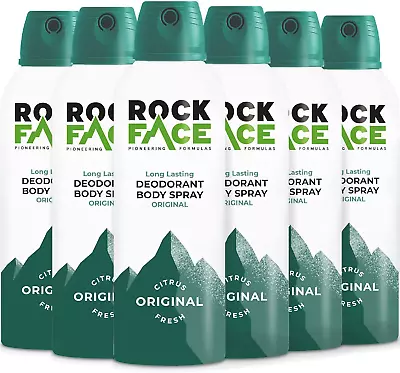 Rock Face Body Spray For Men Deodorant Spray With Masculine Long Lasting Of 6 • £24.81