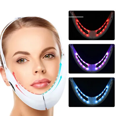 LED Photon Therapy Face Slimming Massager V-Line Pro Facial Lifting Device • $22.88