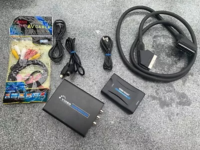 £22.99 • Buy 2x HDMI To 3 RCA AV+S-Video CVBS Composite R/L Audio & Scart 1080P Converters