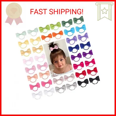 $10.67 • Buy Baby Hair Ties With Bows For Toddler - 2 Inch Elastic Ponytail Holders Small Hai