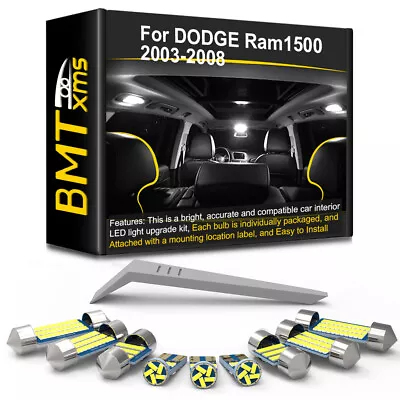 13x White LED Interior Lights Package Kit For 2003 - 2008 Dodge Ram 2500 3500 • $12.99