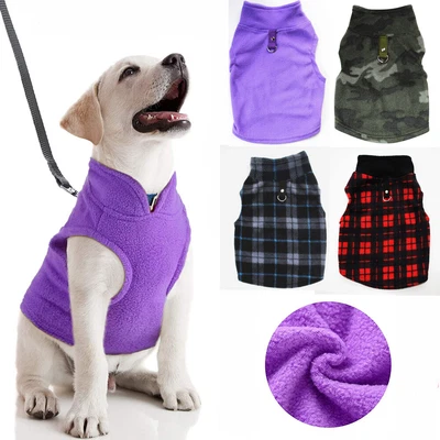$8.79 • Buy Small Pet Dog Warm Fleece Vest Sweater Clothes Coat Puppy Shirt With Leash Ring 