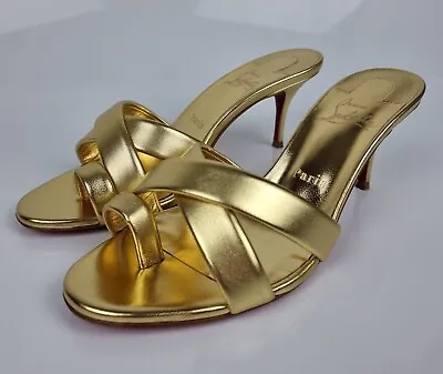 Christian Louboutin Simply Me 70MM Gold Sandals New • $589