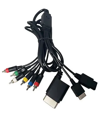 Generic Universal Component Cable For Xbox 360 / PS2 / PS3 / Wii Black RCA • $14.20