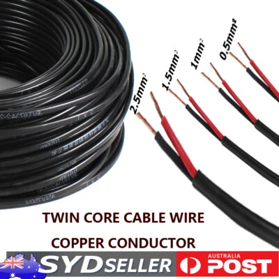 $11.15 • Buy Twin Core Cable  0.5mm 1mm 1.5mm 2.5mm Auto Trailer Speaker Copper 2 Sheath Wire