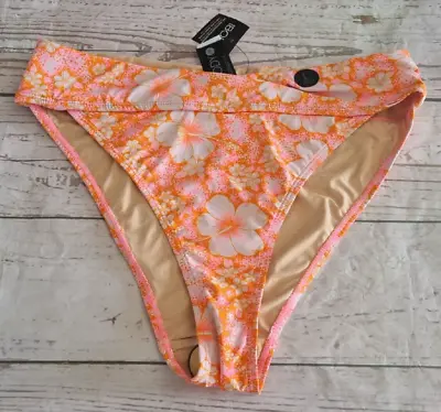 Cotton On Body Swim Pant - Highwaisted Cheeky Bikini Bottom - Large - Hibiscus • $23.96