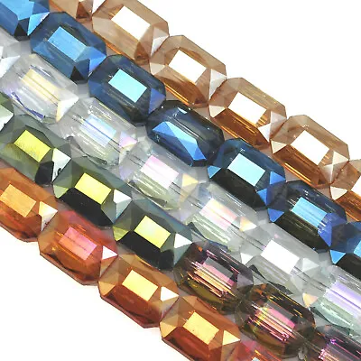 Large Faceted Rectangular Glass Crystal Beads 18mm For Jewellery Making 16pcs • £4.47