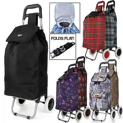 Hoppa Large Capacity Light Weight Wheeled Shopping Trolley Push Cart Bag Wheels • £25.99