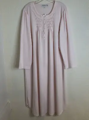 Miss Elaine Nightgown Women's Size 2X Pink Soft Brushed Knit Pajamas Sleepwear • $18.95