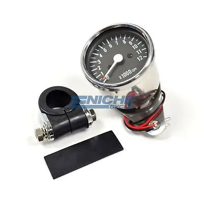 Mini Universal Motorcycle Mechanical 12K RPM Tach Tachometer Gauge 1:4 • $45.85