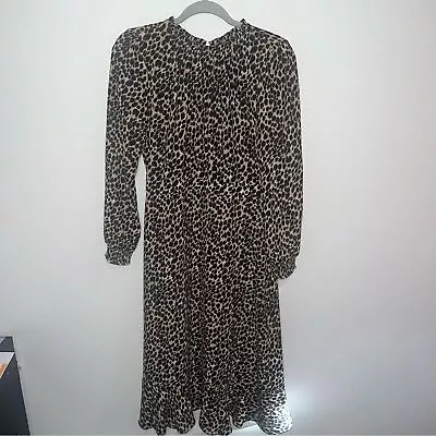 J Crew Factory Leopard Print Long Sleeve Midi Maxi Dress Size 4 • $25