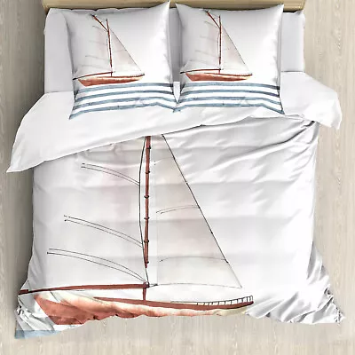 Saying Duvet Cover Sailing Theme Boat Waves • £32.99