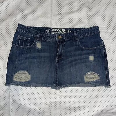 MOSSIMO SUPPLY CO. Short Denim Mini Skirt Deconstructed Size 17 So Cute Spring • $14.99