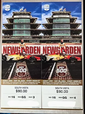 4 2024 Indy Indianapolis 500 Tickets South Vista Seats 3-6 Row GG Sec 16 • $465