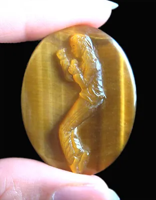 Michael Jackson Cameo / Carving: Hand-crafted From Tiger's Eye Gemstone • $69.95