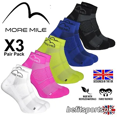 Running Socks Mens Womens Ladies More Mile London V2 Blister Sports Cushioned 3 • £9.90