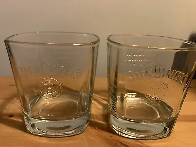X2 - RARE Jack Daniels Whiskey Square Tumbler Drinking Glass Calibrated JD • £9.99