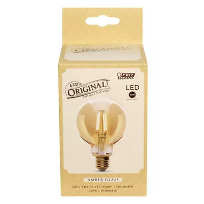 Feit Electric G25/VG/LED 120V 5W 2100K 350 Lumens Dimmable Globe LED Bulb • $11.35